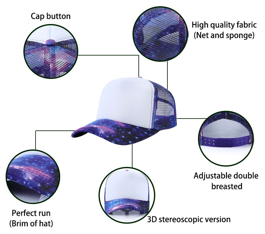 sublimation trucker star cap